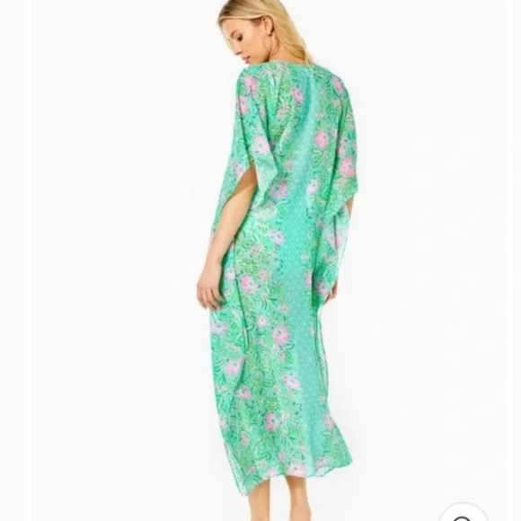 NEW Lilly Pulitzer Cuca Coverup Caftan Dress Oh Diamond Girl - Picture 4 of 13
